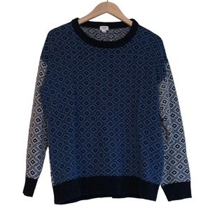 Wilfred Two-Toned Patterned Knit Ugly Grandpa Crewneck Sweater Size Medium